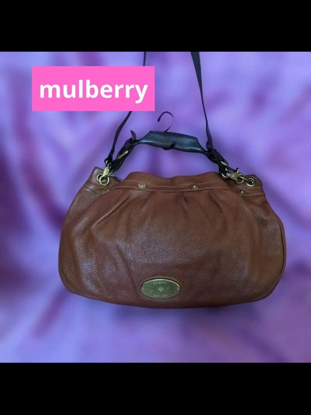 Mulberry Chestnut Brown Pebbled Leather Shoulder Bag